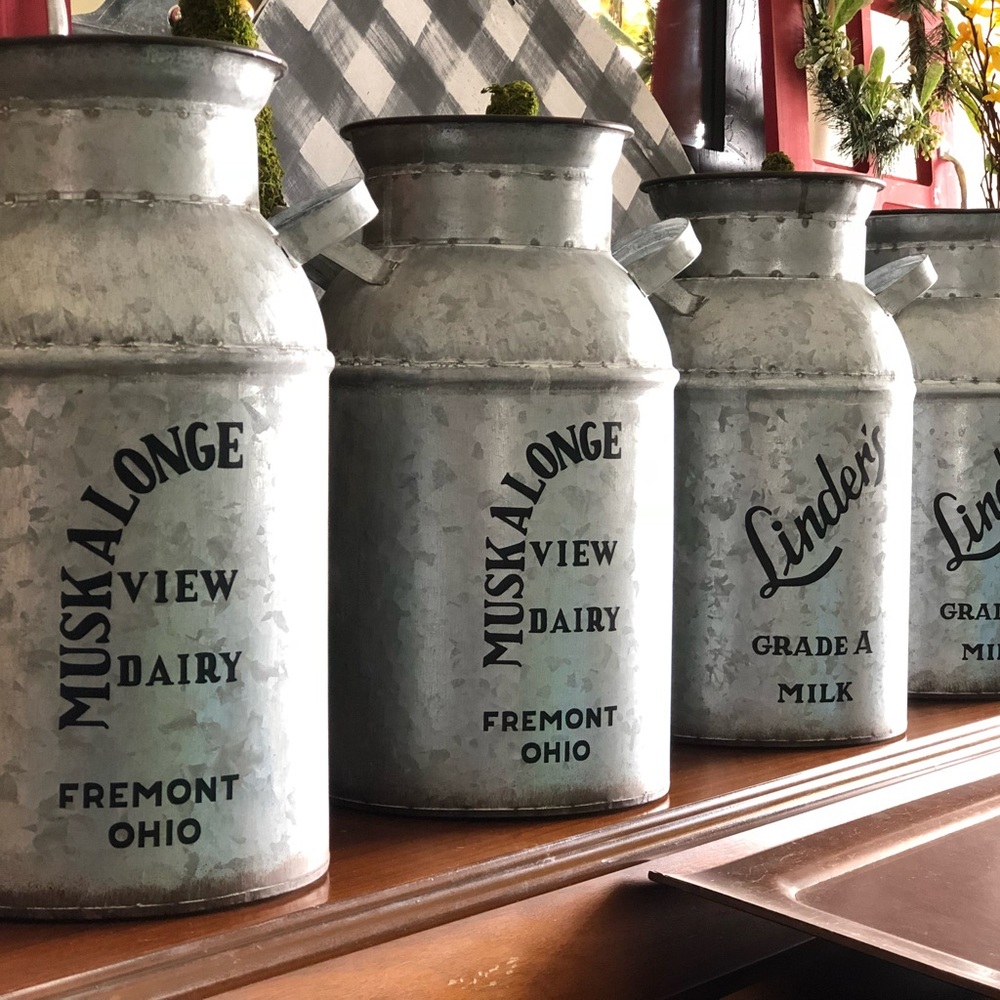 Rare Vintage Style Galvanized Milk Can With American Flag 8.75” X 13.5” - Picture 7 of 14